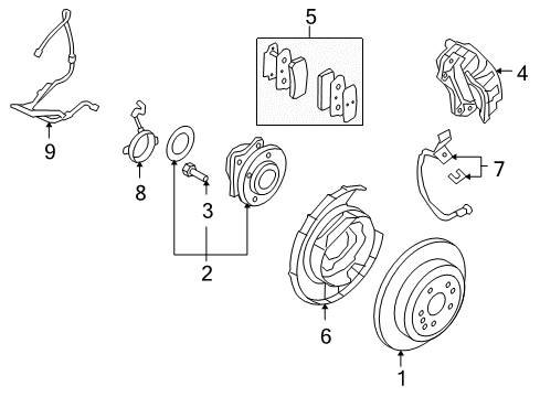 2007 Hyundai Veracruz Rear Brakes Brake Assembly-Rear Wheel, LH Diagram for 58210-3J000