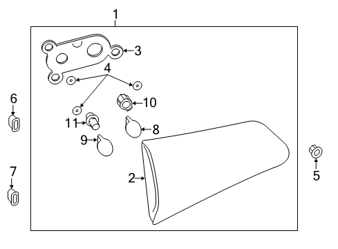 2013 Infiniti QX56 Bulbs Body Assembly Combination LMP, LH Diagram for 26559-1LA1B