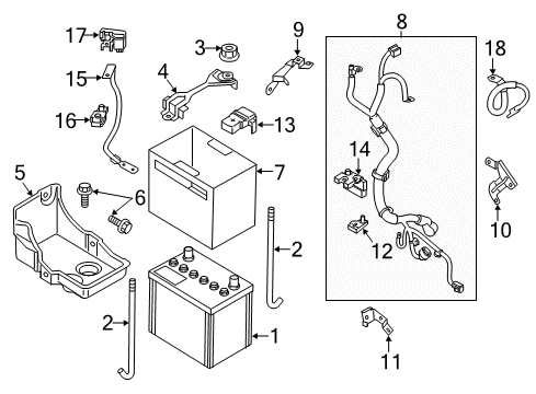 2021 Nissan Armada Battery Harness Assy-Engine Diagram for 24077-6JF0A