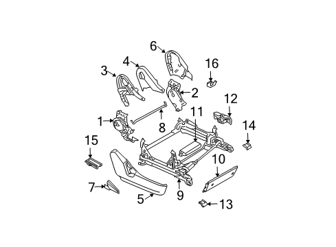 2005 Infiniti G35 Tracks & Components Device-RECLINING, R Seat Outside Diagram for 87401-AC810