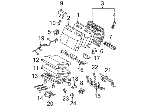 2008 Toyota Sienna Power Seats Seat Cushion Pad Diagram for 79245-08020