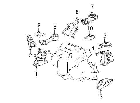 2009 Honda Civic Engine & Trans Mounting Bracket, Torque Rod (Lower) Diagram for 50690-SNA-A80