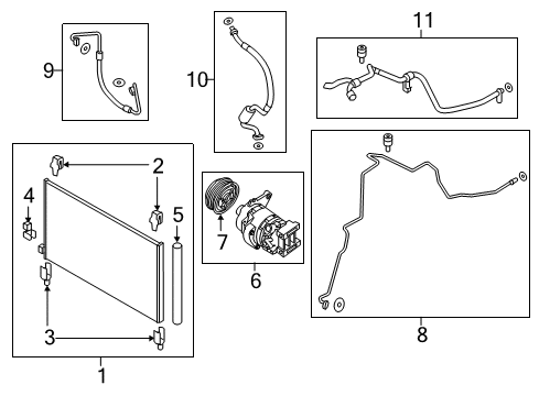 2016 Nissan Murano A/C Condenser, Compressor & Lines Pipe Assembly-Front Cooler, High Diagram for 92440-5AA0C