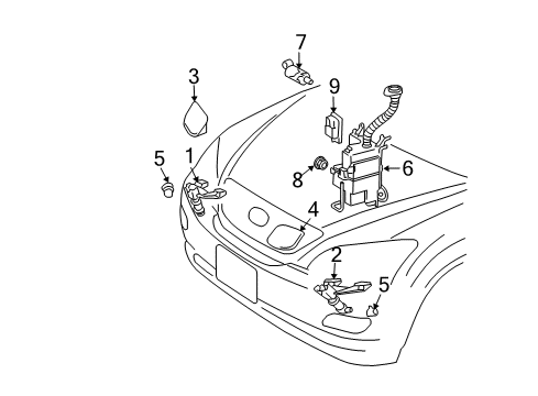 2008 Lexus RX400h Headlamp Washers/Wipers Jar Diagram for 85355-48020