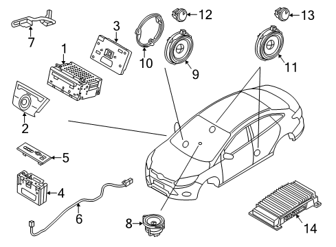 2013 Ford Focus Instruments & Gauges Rear Door Speaker Diagram for CV6Z-18808-B