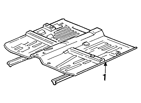 1992 Honda Civic Floor Floor, FR. Diagram for 65100-SR4-A12ZZ