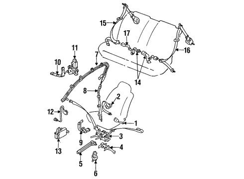 1992 Toyota Cressida Passive Restraints Computer Assembly, Seat Belt Warning Diagram for 85990-22061