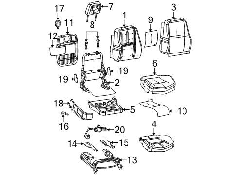 2008 Pontiac Grand Prix Heated Seats Module Kit, Inflator Restraint Front Pass Presence (W/ Sensor) (Remanufacture Diagram for 19258125