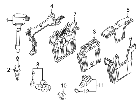 2020 Honda Civic Powertrain Control Coil Assembly, Plug Top Diagram for 30520-59B-013