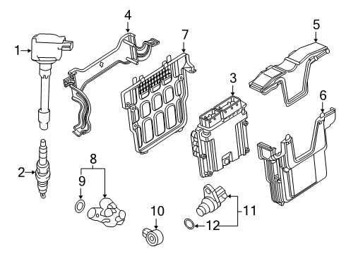 2020 Honda Civic Powertrain Control O-Ring Diagram for 37515-RPY-G01