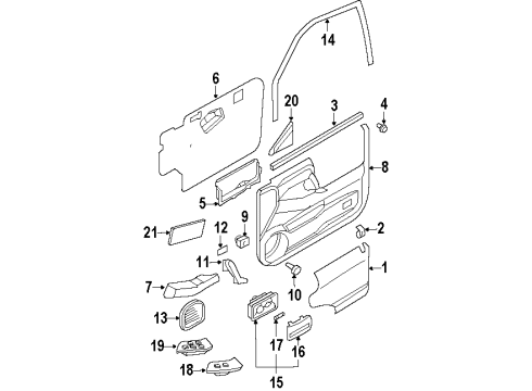 1998 Isuzu Rodeo Interior Trim - Front Door Lamp, Step Diagram for 8-97125-274-0