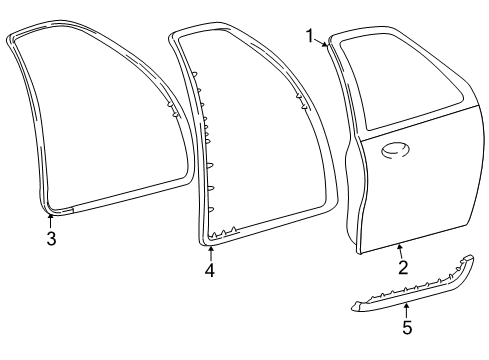 2000 Ford Expedition Front Door Weatherstrip On Body Diagram for F75Z-7820708-AB