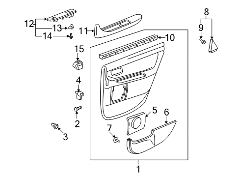 2003 Toyota Avalon Rear Door Corner Trim Diagram for 67488-AC011