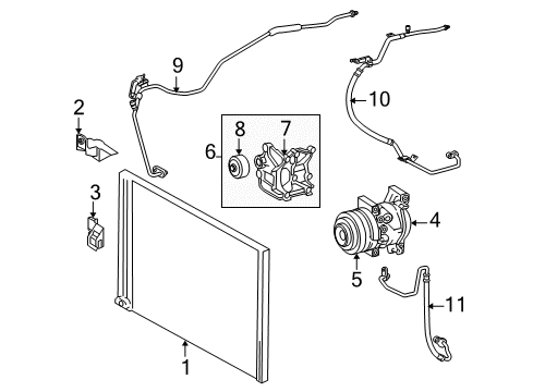 2012 Toyota Tacoma Air Conditioner AC Tube Diagram for 88710-04180