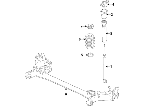 2020 Toyota Yaris Rear Axle, Suspension Components Shock Mount Diagram for 48755-WB002