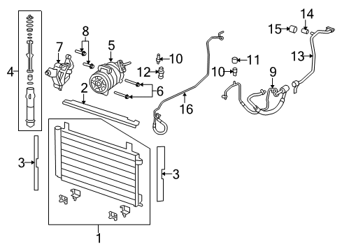 2008 Pontiac G8 Air Conditioner Hose Asm-A/C Compressor Diagram for 92202288