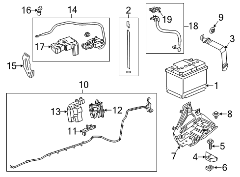 2015 Chevrolet Caprice Battery Cable Bracket Diagram for 92254429