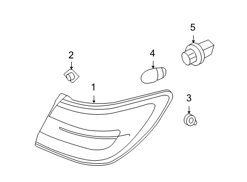 2008 Lincoln MKZ Bulbs Tail Lamp Diagram for 6H6Z-13405-B