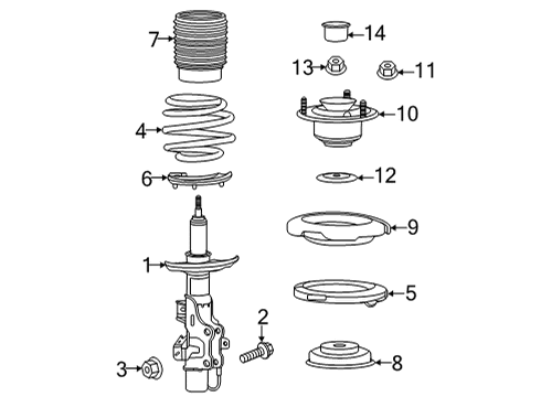 2022 Cadillac CT5 Struts & Components - Front Strut Diagram for 84875500