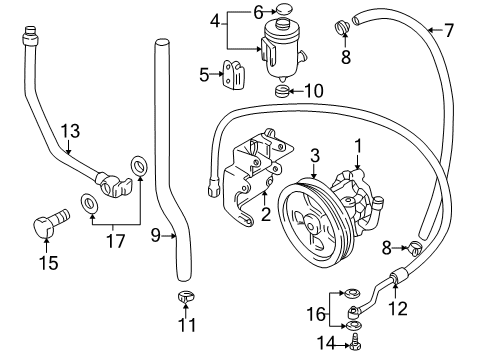 2000 Chevrolet Tracker P/S Pump & Hoses, Steering Gear & Linkage PIPE, Hydraulic Steering Gear Pressure Diagram for 30021945