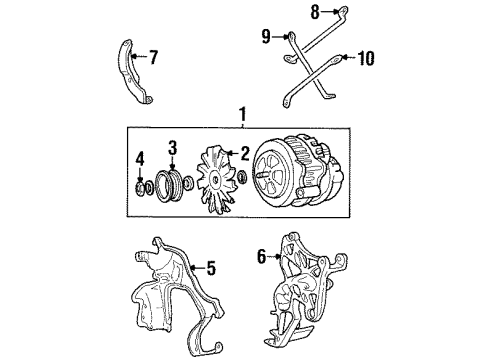 1991 GMC K2500 Alternator GENERATOR Assembly (Remanufacture)(Delco Cs130 100 Amps) Diagram for 19152477