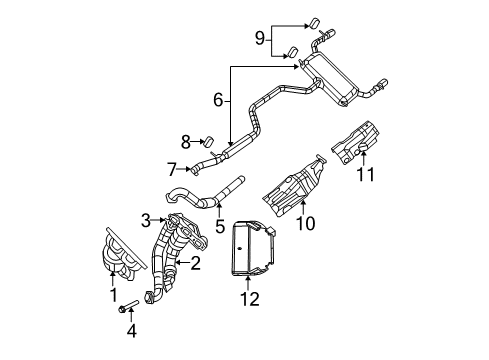2010 Dodge Avenger Exhaust Components Exhaust Manifold Crossunder Diagram for 5085329AD
