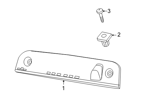 2012 Jeep Liberty High Mount Lamps CHMSL-LIFTGATE CHMSL Diagram for 57010053AB