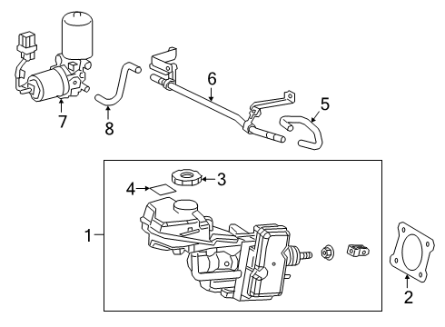 2020 Toyota Avalon Hydraulic System Hose Brake ACTUATOR Diagram for 44572-06020