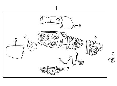 2016 Buick LaCrosse Outside Mirrors Glass, Outside Rear View Mirror (W/Backing Plate) Diagram for 22937931