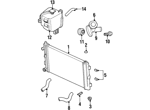 1998 Chrysler Sebring Radiator & Components Hose Diagram for 4596734