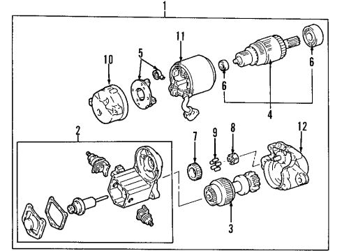 2000 Toyota RAV4 Starter Starter,Reman Diagram for 28100-74140-84