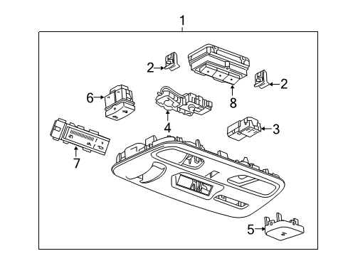 2018 Chevrolet Camaro Sunroof Overhead Console Diagram for 84026946