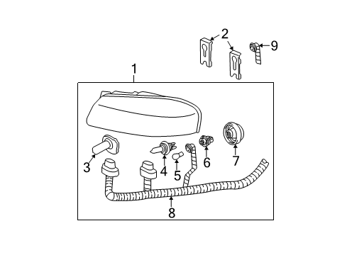 2004 Chevrolet Impala Headlamps Connector Diagram for 15305916