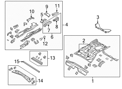 2008 Dodge Caliber Rear Body - Floor & Rails Extension-Rear Floor Pan Diagram for 5115207AA