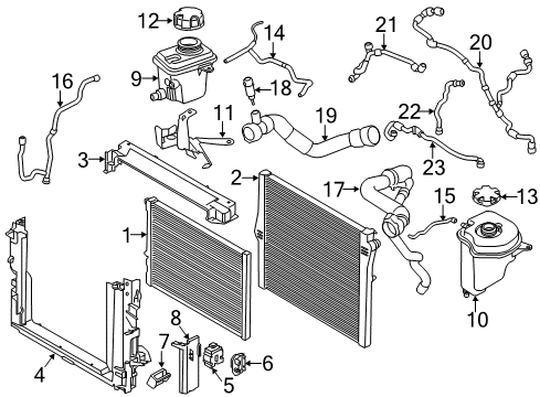 2017 BMW X6 Radiator & Components Cover, Module Carrier Diagram for 17117634577