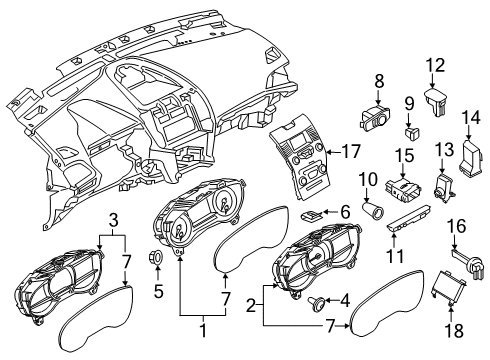 2020 Ford Edge Switches Housing Assembly Diagram for KT4Z-3F791-BA
