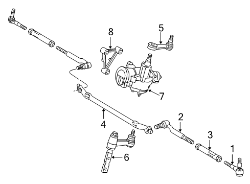 1997 Ford Expedition P/S Pump & Hoses, Steering Gear & Linkage Gear Assembly Diagram for F7TZ-3504-ABRM