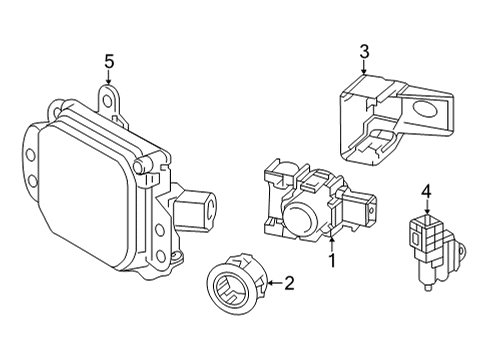 2016 Toyota Mirai Electrical Components - Front Bumper Park Sensor Retainer Diagram for 89348-30030-C3