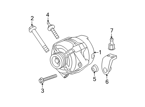 2008 Chevrolet Malibu Alternator Alternator Brace Diagram for 12577775