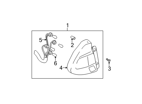 2000 Hyundai Accent Bulbs Lens & Housing-Rear Combination Lamp, RH Diagram for 92420-25000