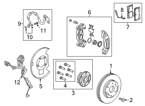 2019 GMC Sierra 1500 Anti-Lock Brakes ABS Sensor Diagram for 84618534