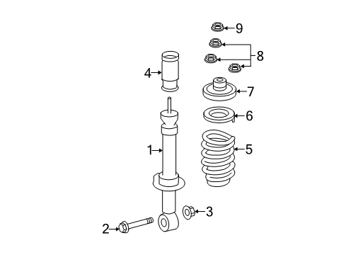 2009 Ford Expedition Shocks & Components - Rear Shock Diagram for 8L1Z-18125-X