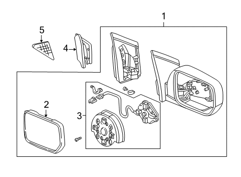 2002 Acura MDX Mirrors Mirror Assembly, Passenger Side Door (Deep Mahogany Pearl) (Heated) Diagram for 76200-S3V-A14ZF