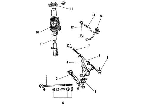 1991 Toyota MR2 Rear Suspension Components, Lower Control Arm, Stabilizer Bar Rear Drive Outboard Joint Assembly, Right Diagram for 43460-19375
