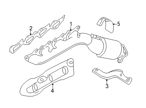 2013 Hyundai Genesis Exhaust Manifold Exhaust Manifold Catalytic Assembly, Left Diagram for 28510-3CFG0