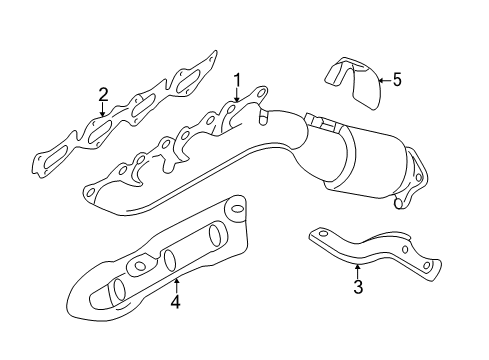 2013 Hyundai Genesis Exhaust Manifold Exhaust Manifold Catalytic Assembly, Right Diagram for 285103CFH0