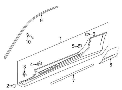 2017 Chevrolet Camaro Exterior Trim - Pillars, Rocker & Floor Reveal Molding Diagram for 84055971