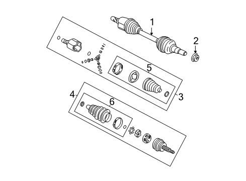 2006 Chevrolet Equinox Axle Shaft & Joints - Front Front Wheel Drive Shaft Assembly Diagram for 22713653