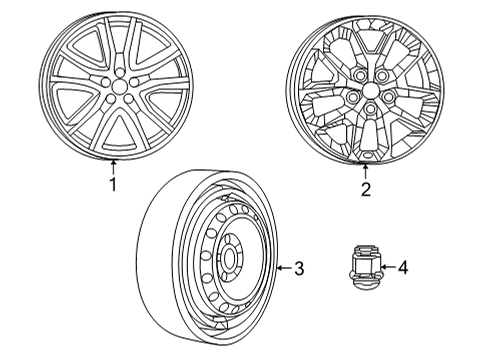 2021 Chrysler Pacifica Wheels ALUMINUM Diagram for 6TR03WASAA