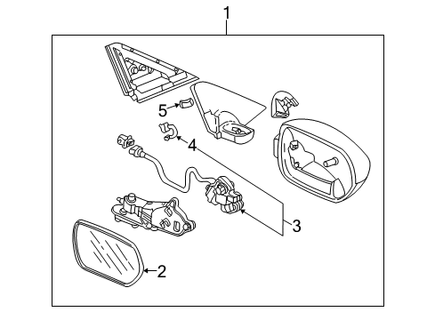 2002 Honda Insight Mirrors Mirror Assembly, Passenger Side Door (Silverstone Metallic) (R.C.) Diagram for 76200-S3Y-A01ZD